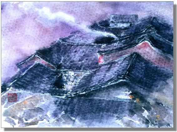 水彩画《古厝》----------陈小阔（南安）初81届【绘画作品】