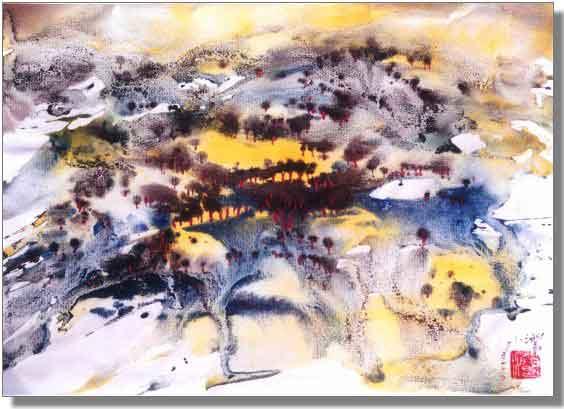 水彩画《秋韵》----------陈小阔（南安）初81届【绘画作品】