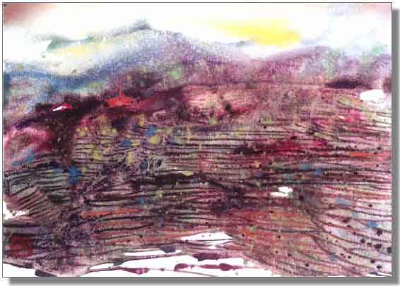 水彩画《梯田》----------陈小阔（南安）初81届【绘画作品】